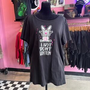 Vintage Y2K I just Don't Listen Graphic Baby Tee Size 2X